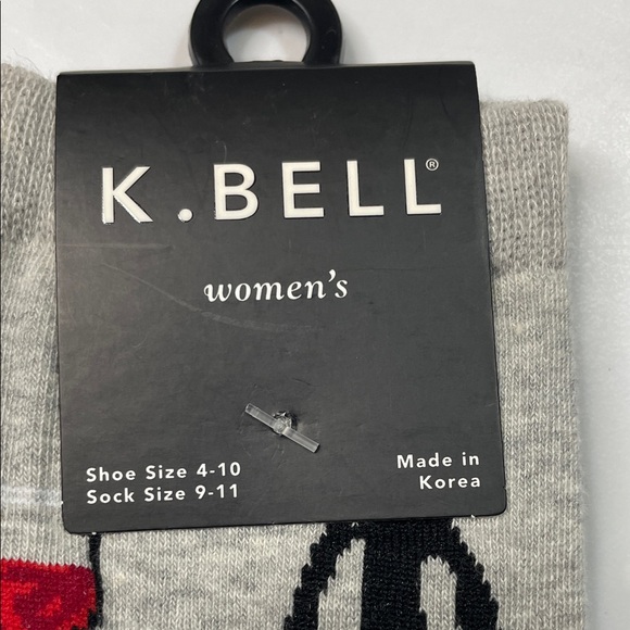 K. Bell Women's Fun Gray Wine and Cheese Socks - Picture 4 of 5
